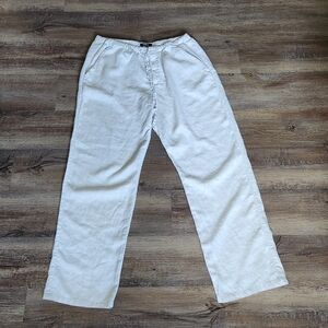 Saks Fifth Avenue Cream Linen Chinos